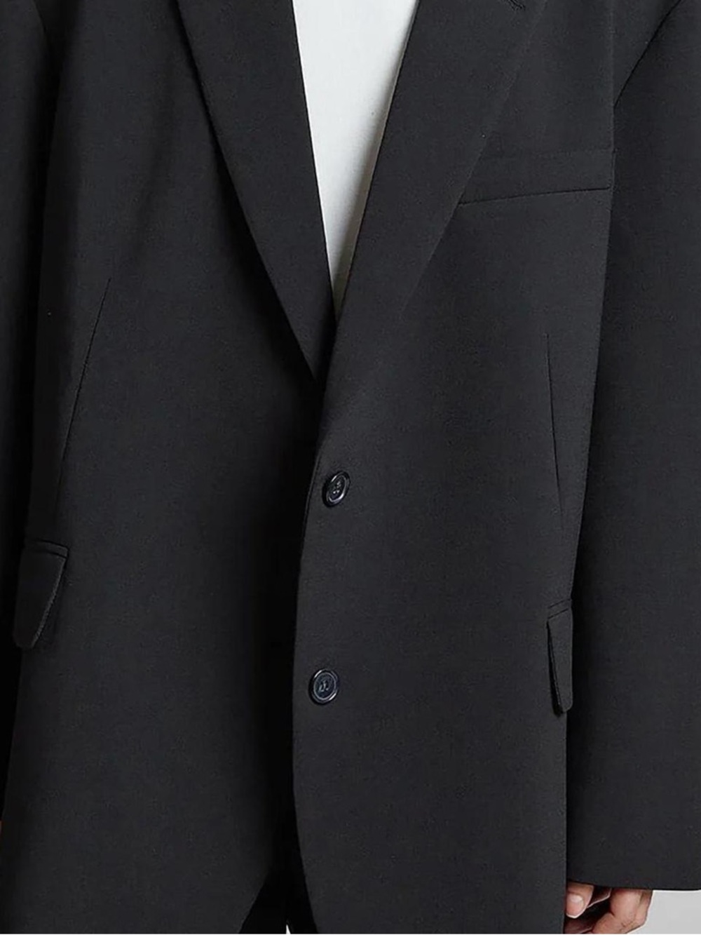 The Frankie Shop Oversized Bea Black Blazer Jacket Medium Minimal - Picture 2 of 5